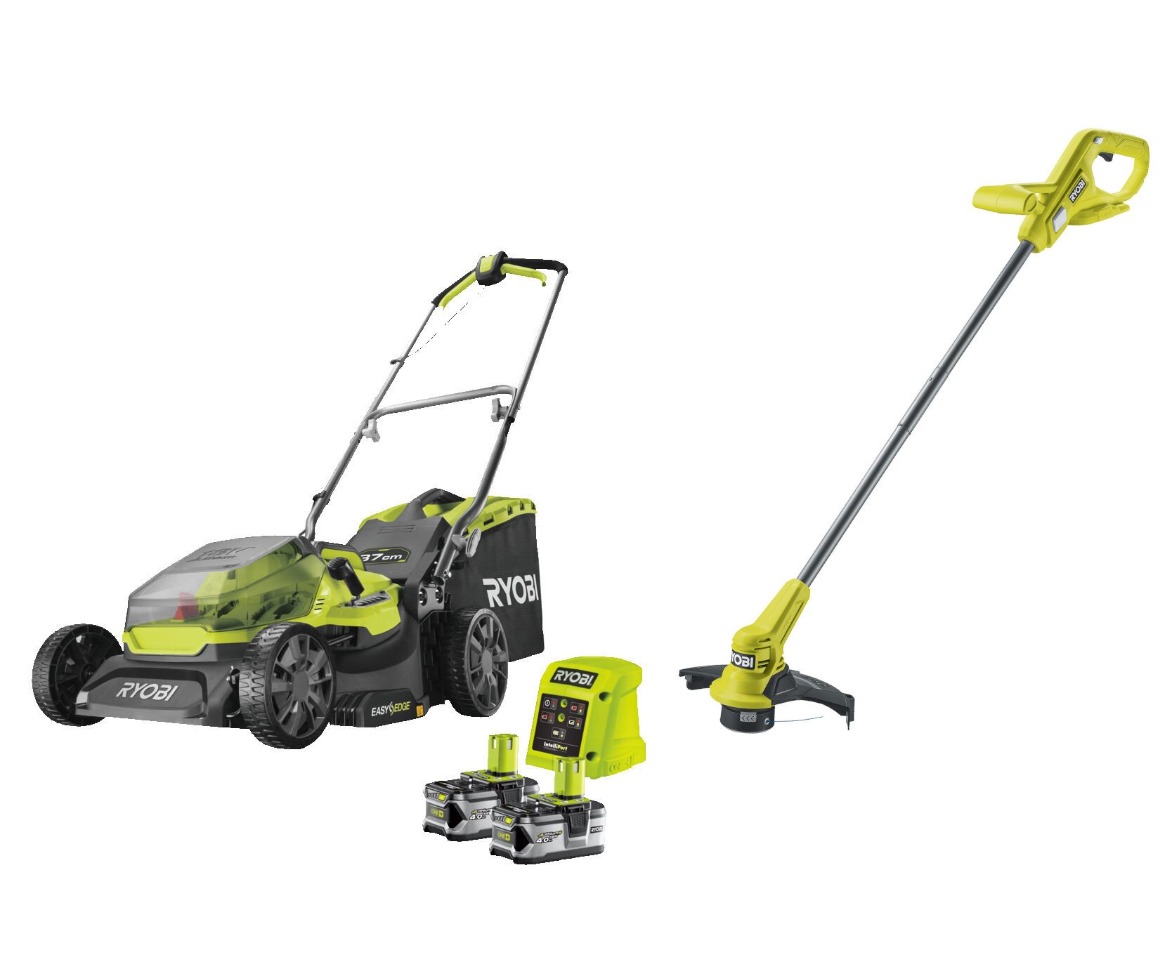 Ryobi ONE+ set aku sekačky RY18LM37A-240 a strunovky RY18LT23A-0