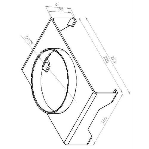 Odbočka sedlová 220 x 55/125 přední přechod HACO