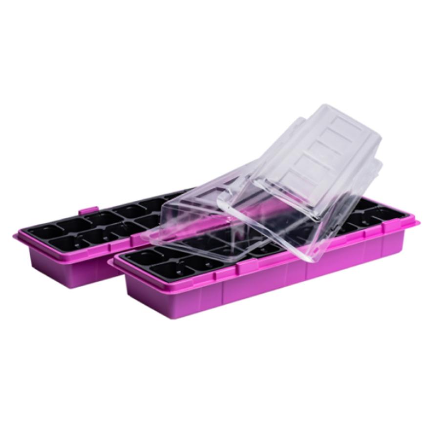 2x minipařeniště růžové s 18 komorami a krytem Baumax