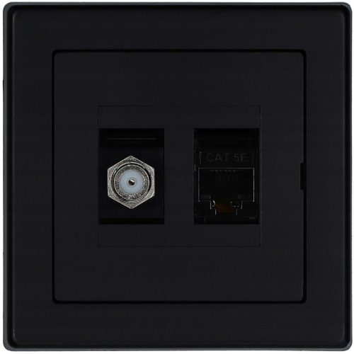 Antená zásuvka + RJ-45 černy Imperia TIMEX