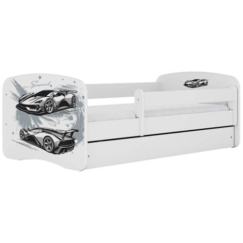 Dětská postel Babydreams+SZ+M bílá 80x160 auto Baumax