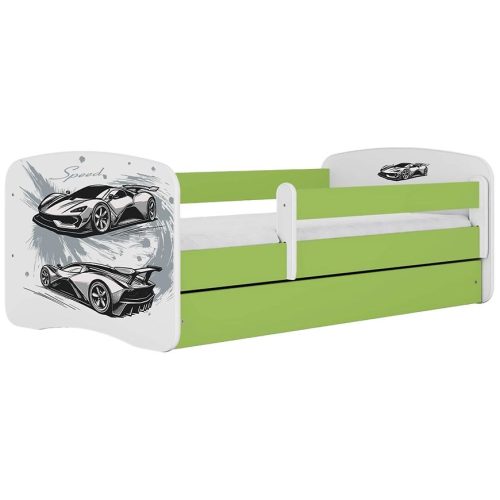 Dětská postel Babydreams+SZ+M zelená 80x160 auto Baumax