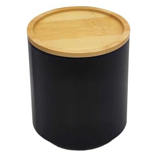 Dóza s bambusovým víkem black ø11x12.2 cm