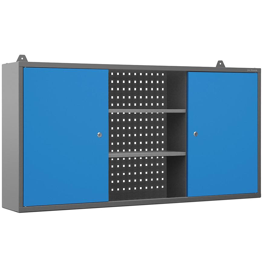 Kancelářská skříň Ben kov antracit/modrý Baumax