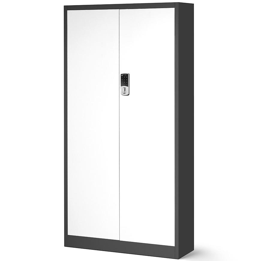 Kancelářská skříň Daniel + elektrický zámek kov antracit/bílá Baumax