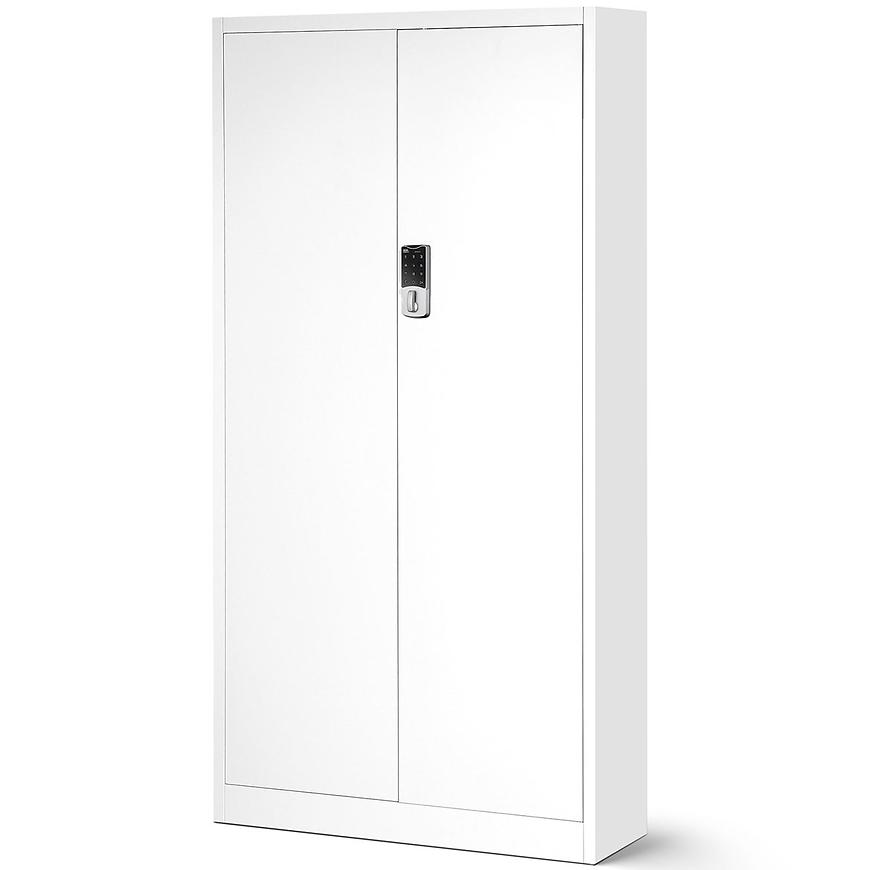 Kancelářská skříň Daniel + elektrický zámek kov bílá Baumax