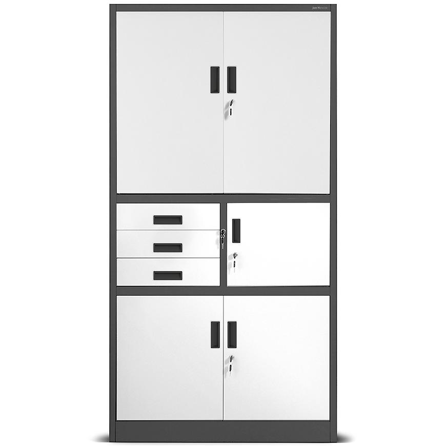 Kancelářská skříň Filip II kov antracit/bílá Baumax