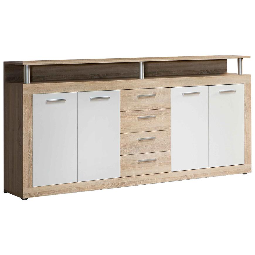 Komoda Cava 197cm Bílá/Dub Sonoma 042025 Baumax