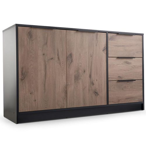 Komoda Duarte 2D3S černá / dub viking Baumax