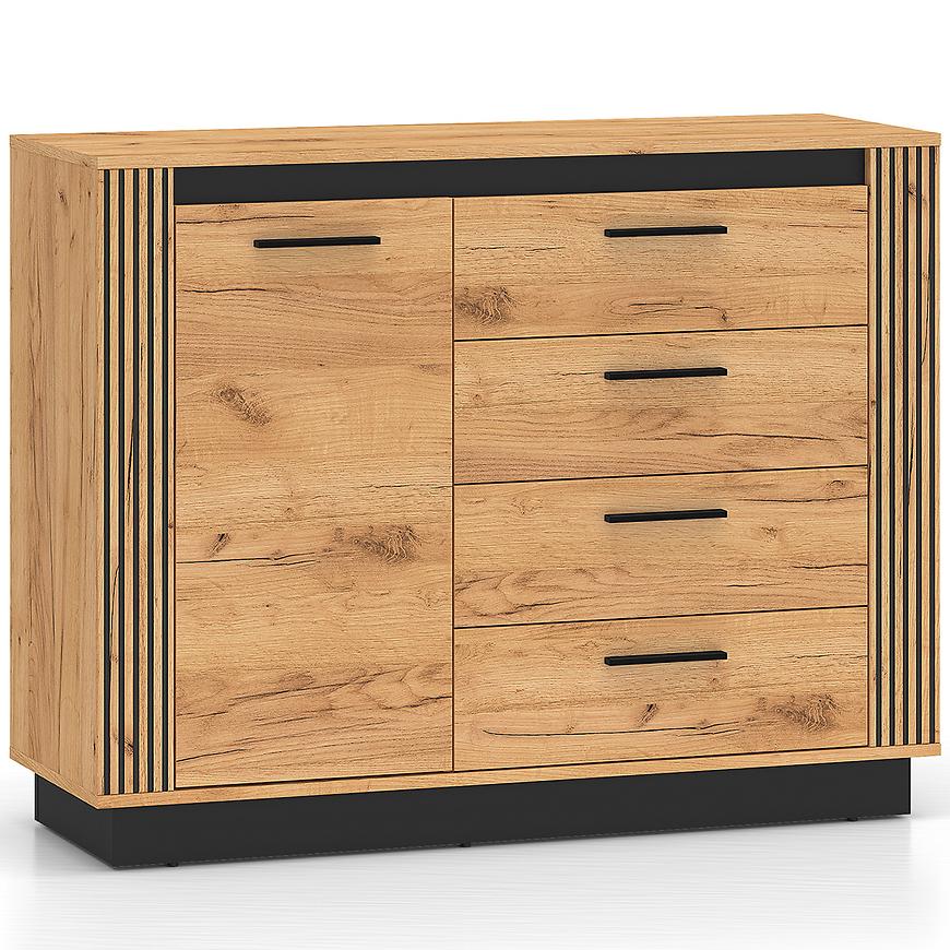 Komoda Urso 07 dub craft zlatá/černá Baumax