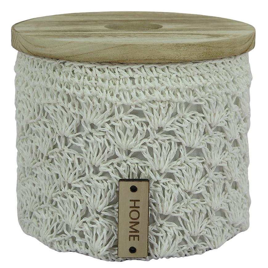 Koš kulatý háčkovaný BXA23-4CD M 21CM H18CM