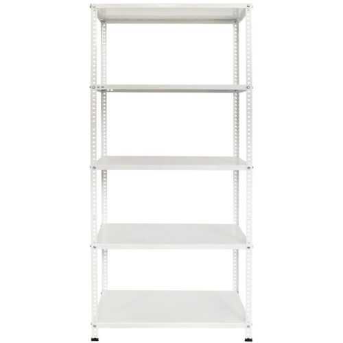 Kovový regál bílý 180x75x30 cm – 5 polic/40 kg Baumax