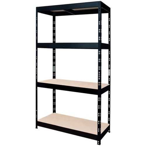 Kovový zásuvný regál černý 180x90x45 cm – 4 police/200 kg Baumax