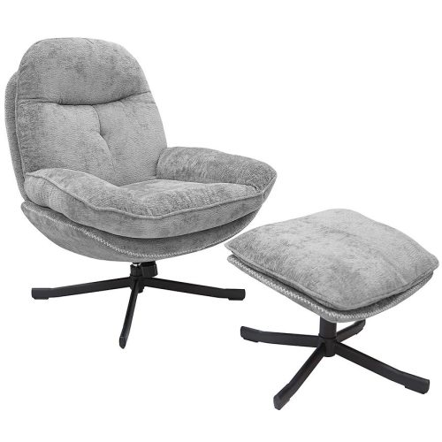 Křeslo Karmen s podnožkou světle šedá Baumax