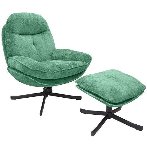 Křeslo Karmen s podnožkou zelený Baumax