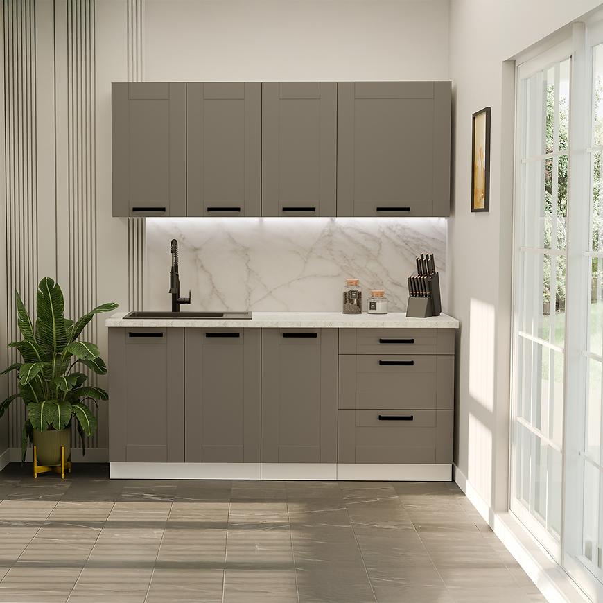 Kuchyňská linka Luna Dustgrey/bílá 180 cm bez pracovní desky Baumax