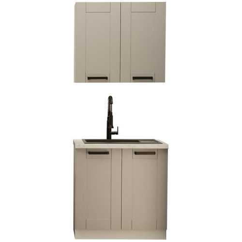 Kuchyňská linka Luna claygrey/bílá 80cm bez pracovní desky Baumax