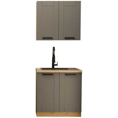 Kuchyňská linka Luna dustgrey/artisan 80cm bez pracovní desky Baumax