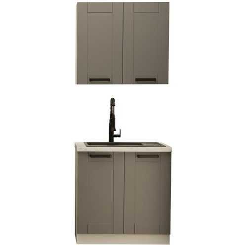 Kuchyňská linka Luna dustgrey/bílá 80cm bez pracovní desky Baumax