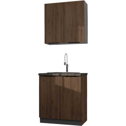 Kuchyňská linka Monza okapi ořech 80cm bez pracovní desky Baumax