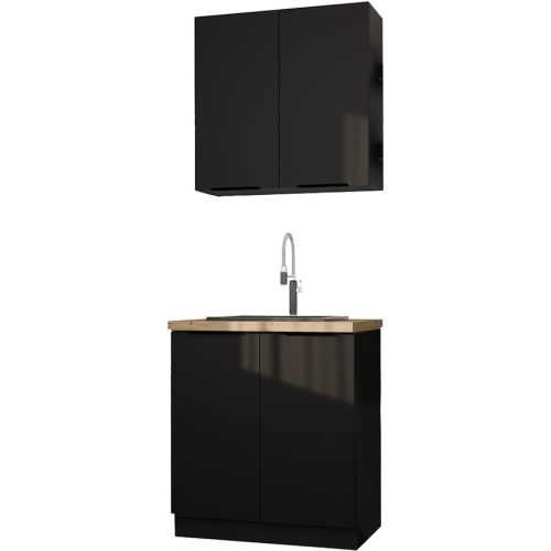 Kuchyňská linka Siena černá mat 80cm bez pracovní desky Baumax