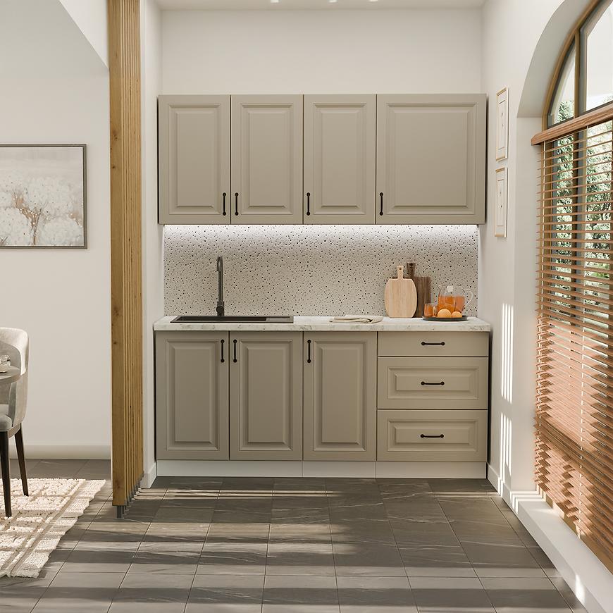 Kuchyňská linka Stilo Claygrey/bílá 180 cm bez pracovní desky Baumax