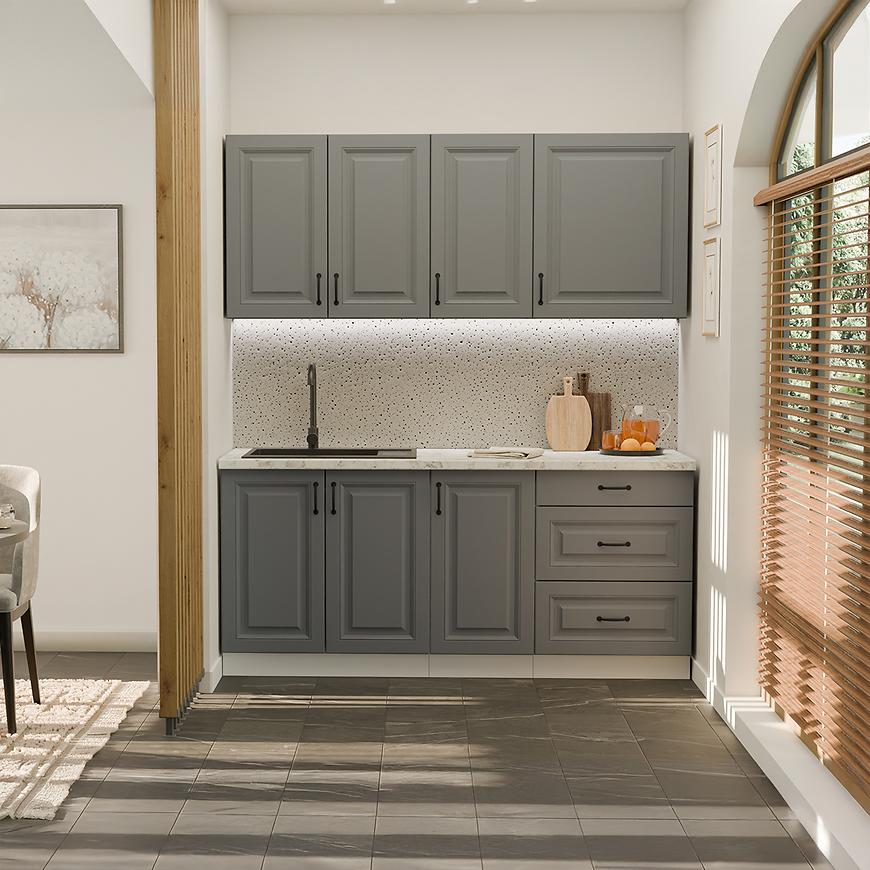 Kuchyňská linka Stilo Dustgrey/bílá 180 cm bez pracovní desky Baumax