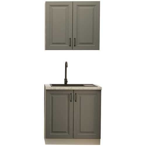 Kuchyňská linka Stilo dustgrey/bílá 80cm bez pracovní desky Baumax