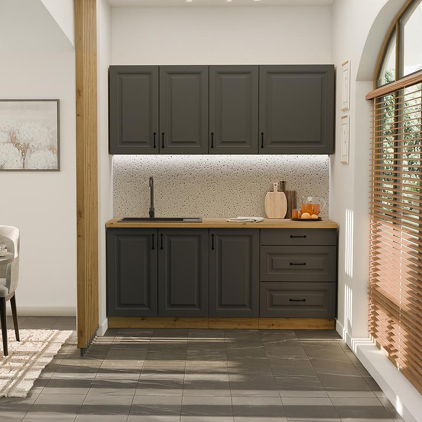 Kuchyňská linka Stilo grafit/artisan 180 cm bez pracovní desky Baumax