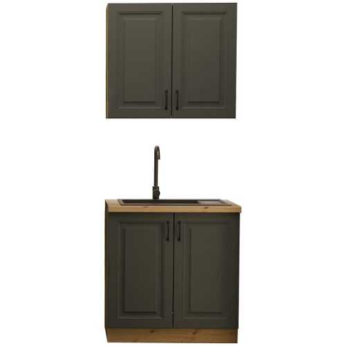 Kuchyňská linka Stilo grafit/artisan 80cm bez pracovní desky Baumax