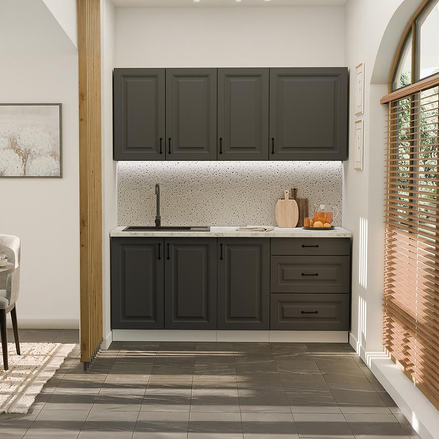 Kuchyňská linka Stilo grafit/bílá 180 cm bez pracovní desky Baumax