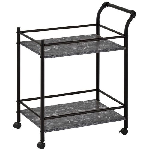 Kuchyňský vozík GC5334-1 černý mramor/černá Baumax