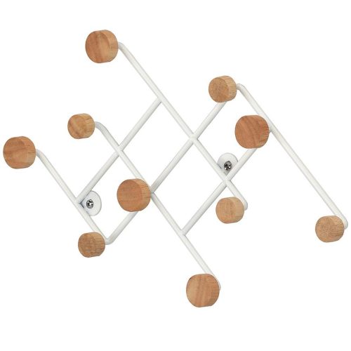 Nástěnný věšák s háčky GC5014 bílá/přírodní Baumax