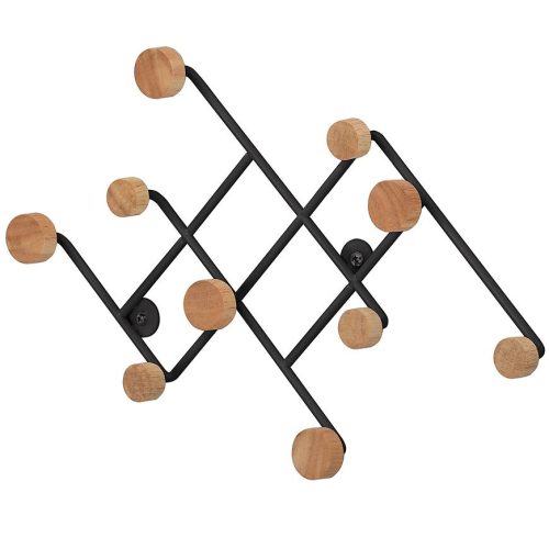 Nástěnný věšák s háčky GC5014 černá/přírodní Baumax