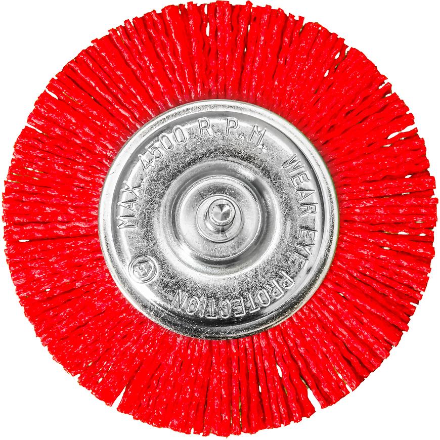 Nylonový kartáč na kola 100 mm se stopkou 6 mm Drel