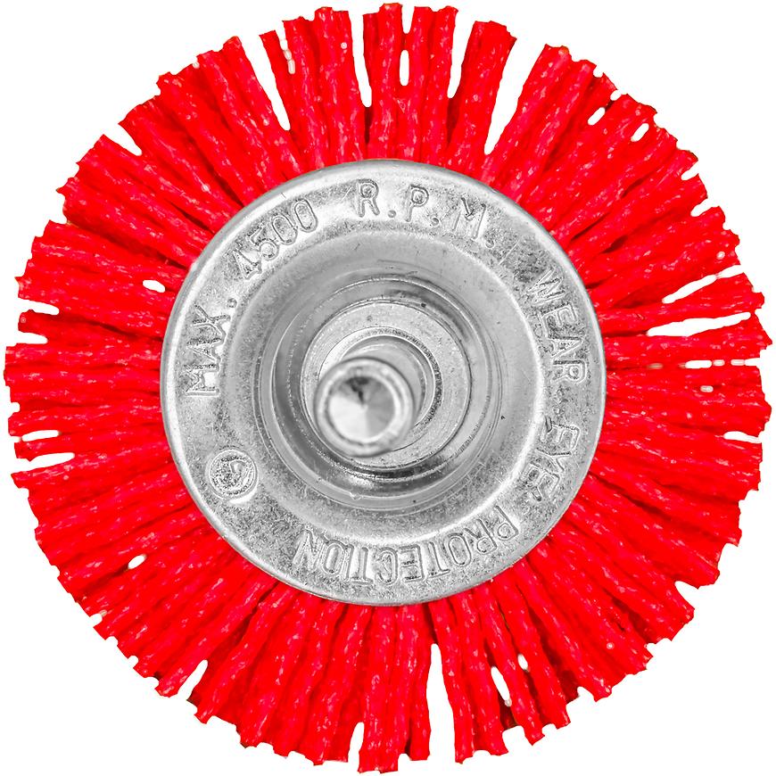 Nylonový kartáč na kola 50 mm se stopkou 6 mm Drel