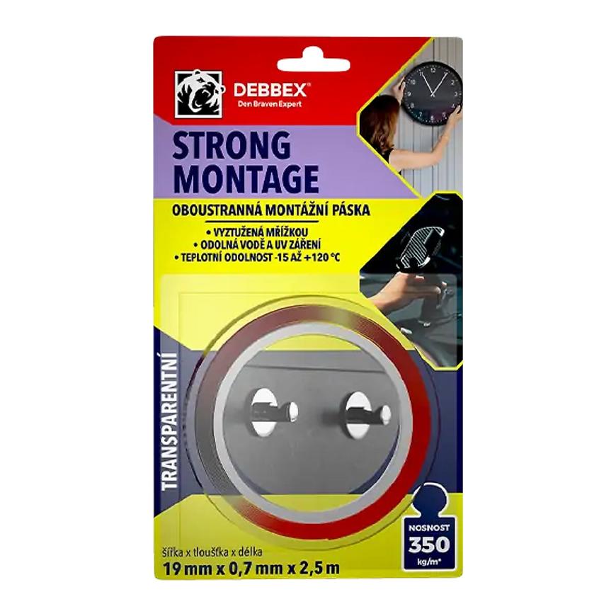 Oboustranná páska vyztužená 19mm x2.5m transparent Den Braven