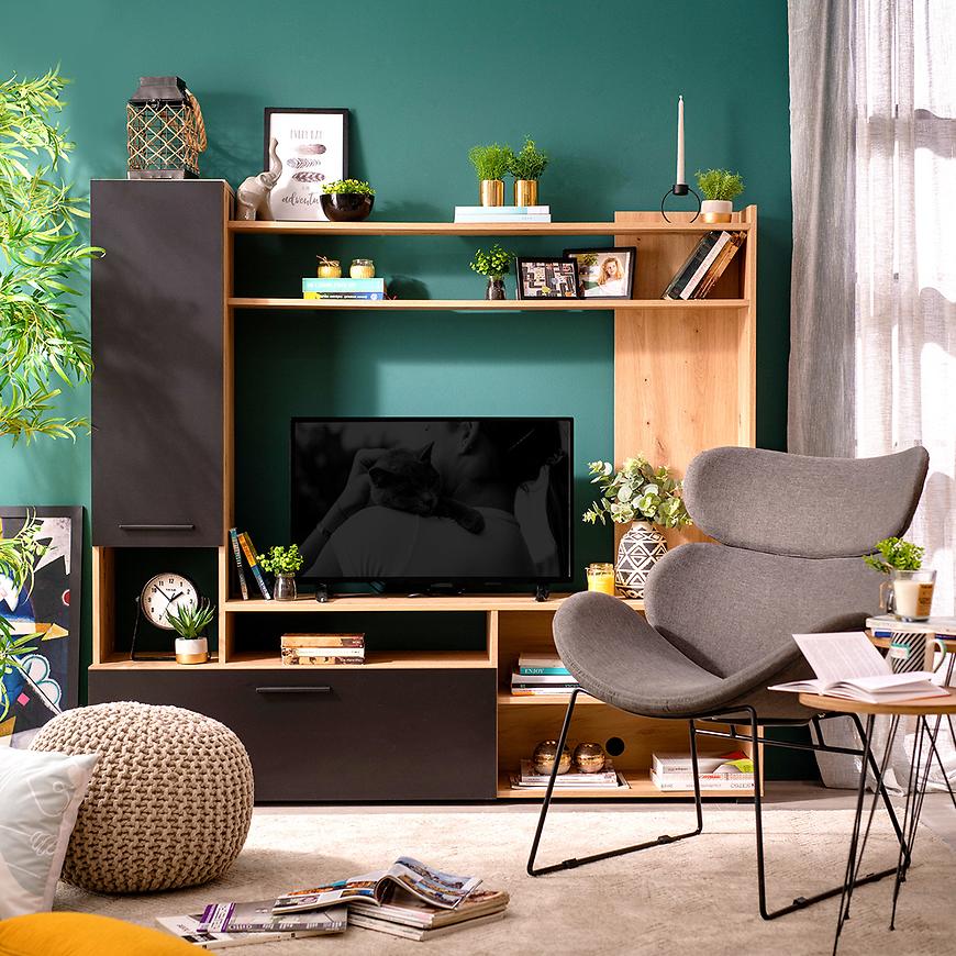 Obývací Stěna Braga artisan/černá 11011452 Baumax