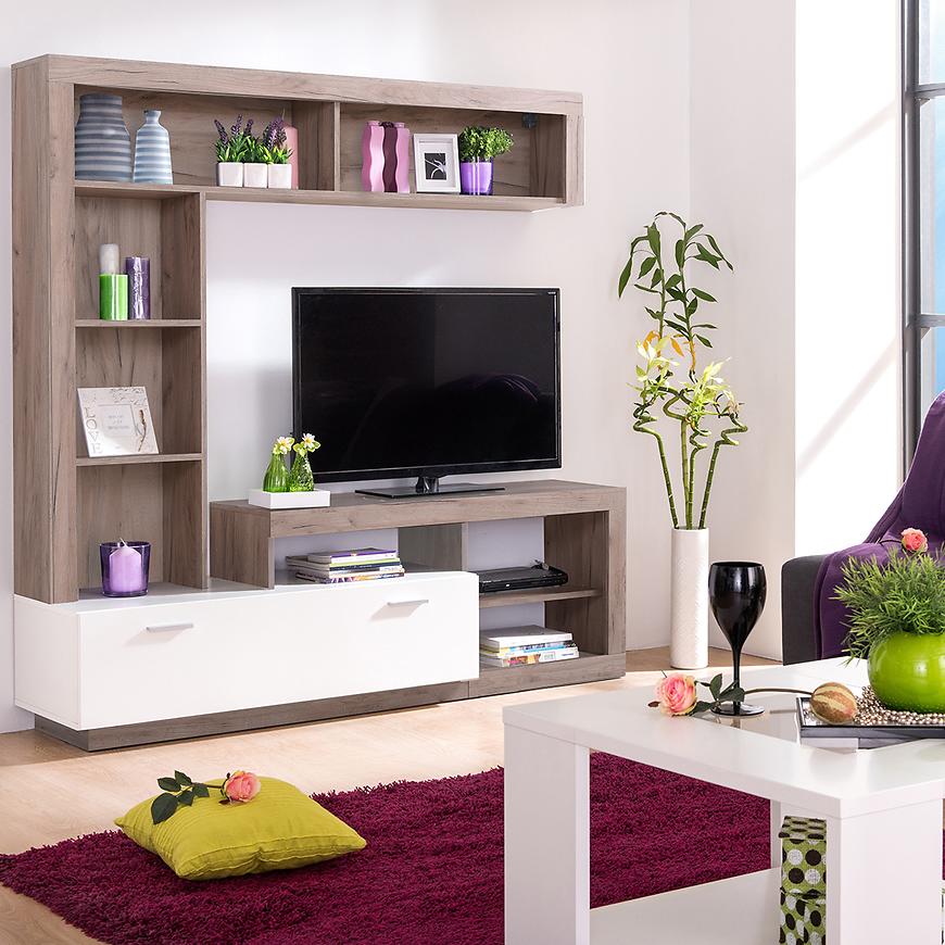 Obývací Stěna Glen bílá/dub šedá 11008761 Baumax