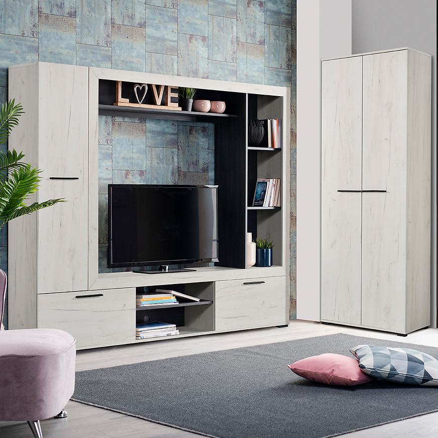 Obývací Stěna Lorca bílá dub/černá 11008353 Baumax