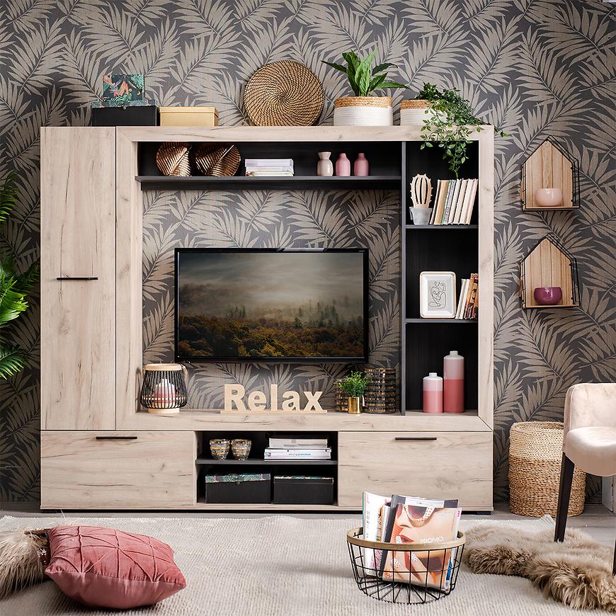 Obývací Stěna Lorca dub šedá/šedá 11008352 Baumax