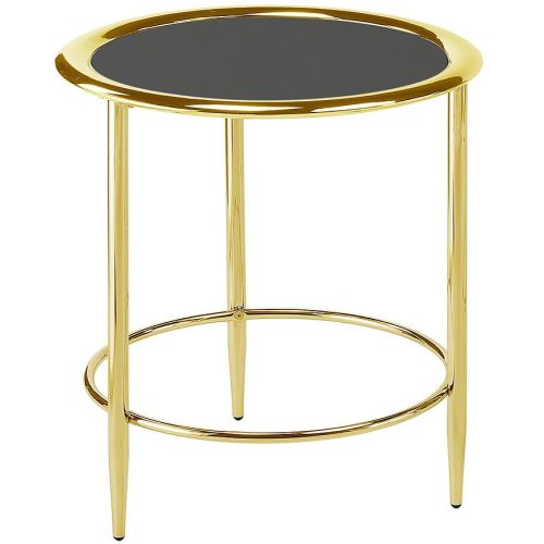 Odkládací stolek GC7465 48x48x53 mosaz/černé sklo Baumax