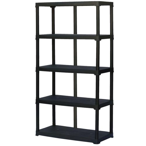 Plastový regál T100/5 černý 176x100x45 cm – 5 polic/40 kg Baumax