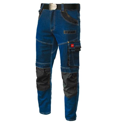 Pracovní džínové kalhoty strečové modré XXL ARTMAS