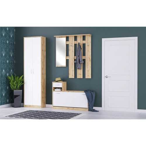 Předsíňová stěna Alaska 155cm Dub Wotan/Weiß Baumax