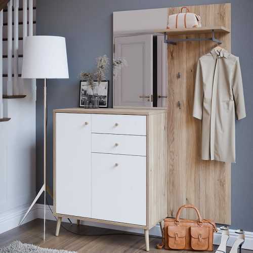 Předsíňová stěna Whenua dub Mauvella/bílá 042025 Baumax