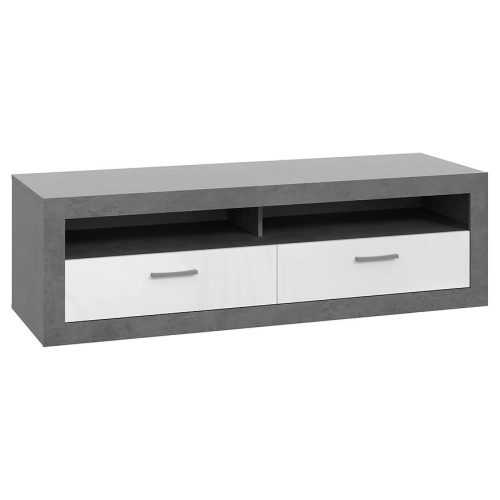 RTV skříň Trebbia BCCT121-C272 beton/bílý lesk 042025 Baumax