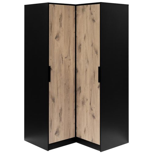 Rohová skříň Duarte černá/dub viking Baumax