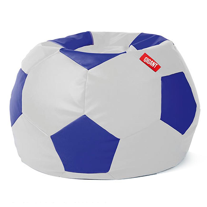 Sedací vak fotbalový míč ekokůže bílo-modrý Baumax