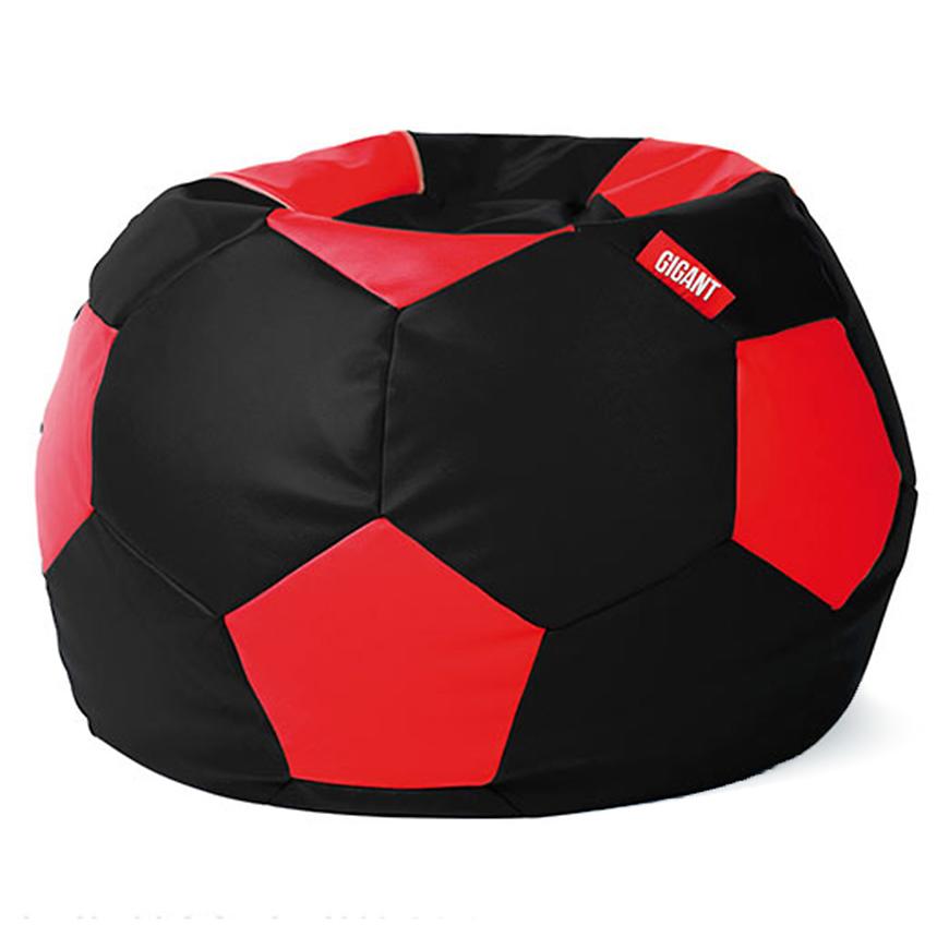 Sedací vak fotbalový míč ekokůže černo-červený Baumax